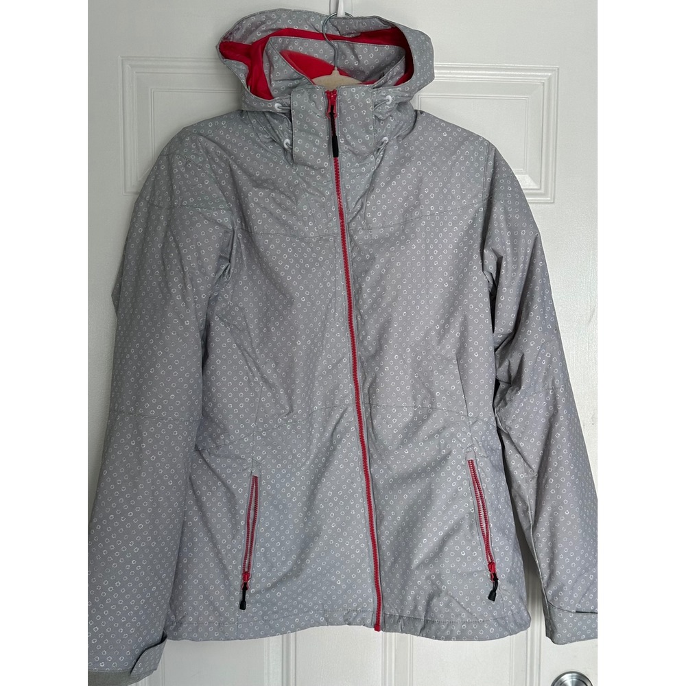 Columbia Interchange 3-in-1 Jacket Womens Medium Gray Floral Waterproof Fleece